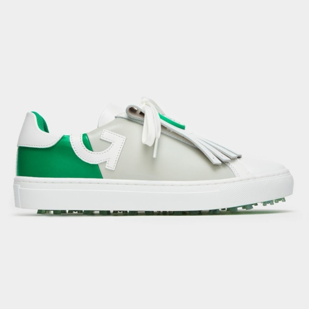 G/FORE White and Green Fringe Lace Golf Sneakers - Picture 2 of 6